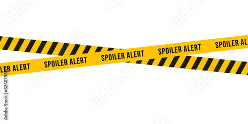 Spoiler alert tape. Isolated vector illustration on white background photo