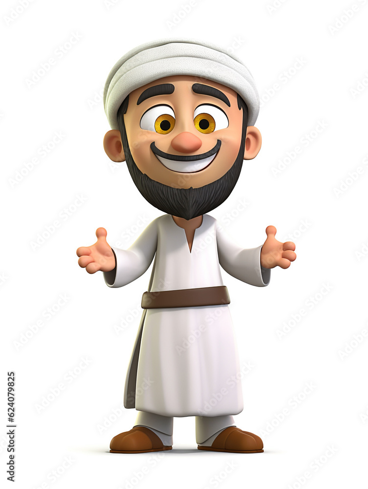 Young man islamic moslem cartoon character Young man islamic moslem cartoon character