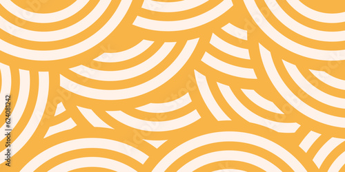 Noodle Ramen Pattern background. Pasta food texture spaghetti geometric. Abstarct ramen ornament. Flat vector illustartion. Wave texture background