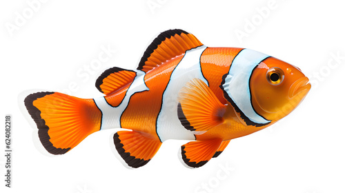 nemo sea fish isolated on transparent background ,aquarium ornamental fish png ,generative ai