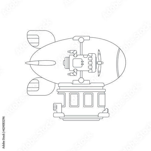 Line vector icon with toys fly dirigible. Engaging and interactive toys that spark creativity and imagination. Designed for kids. Encourage playtime and ignite the joy of discovery with popular toys.