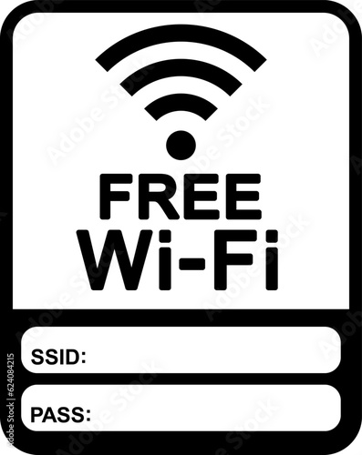 フリーWi-Fiの掲示パネル（Free wifi,）