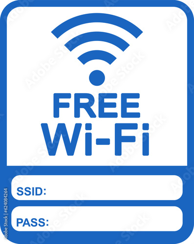 フリーWi-Fiの掲示パネル（Free wifi,）