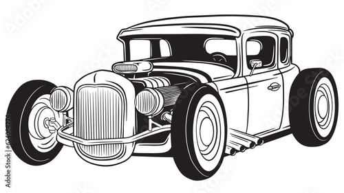 Illustration of vintage car vector