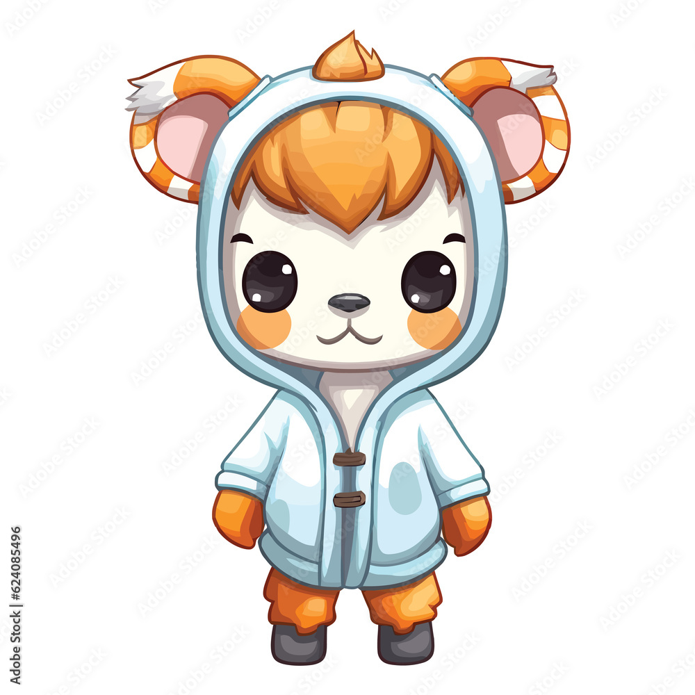 Naklejka premium Cute Baby Cow 2D Illustration Clipart