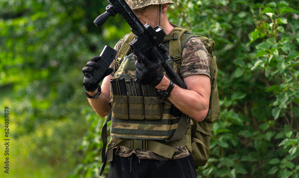 Man checking ammo stock