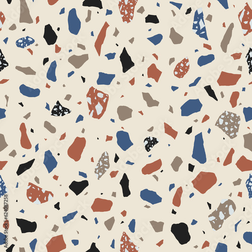 Abstract italian terrazzo style seamless pattern