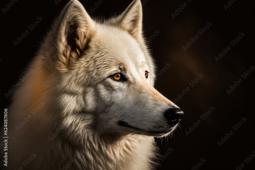 Portrait of a beautiful Siberian Husky dog. Studio shot.