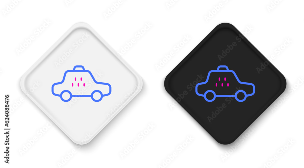 Line Taxi car icon isolated on white background. Colorful outline concept. Vector Line Taxi car icon isolated on white background. Colorful outline concept. Vector