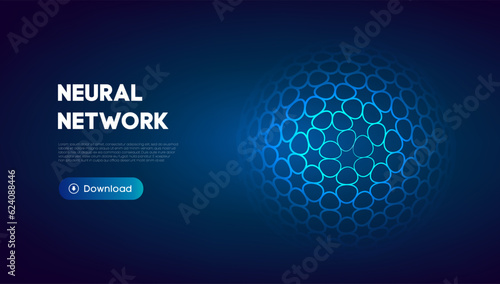 Neural network abstract technology science background. Human brain technology concept design. Mind concept. Cloud network vector illustration.