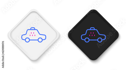 Line Taxi car icon isolated on white background. Colorful outline concept. Vector