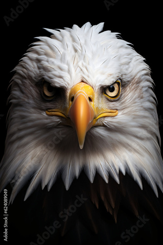 Portrait of an American Bald Eagle (Haliaeetus leucocephalus) created with AI 