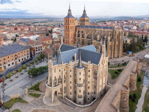 Castilian Charm - Unveiling the Cathedral and Episcopal Palace of Astorga during Summer in Spain photo