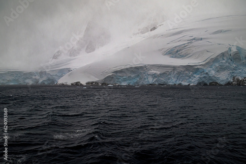 Glacier along the Lemaire Chanel Antartic Peninsula