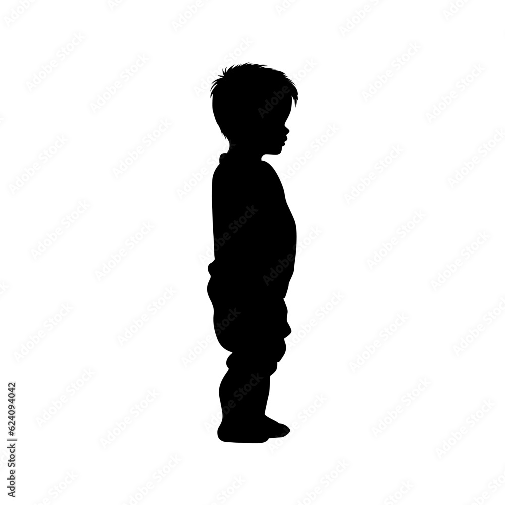 Set of baby walking silhouettes. Very smooth and detailed vector. Good use for your company logo or symbol. Baby vector silhouettes set.