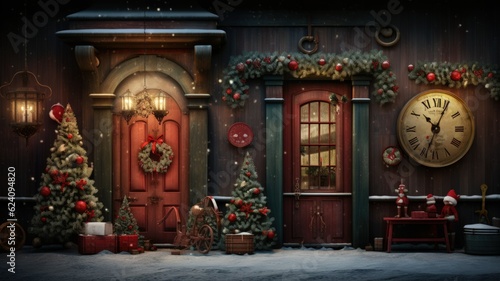 Billede på lærred Beautiful Colorful Festive Christmas Backdrop Wallpaper Texture