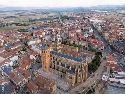 Obraz na płótnie Castilian Charm - Unveiling the Cathedral of Astorga during Summer in Spain w salonie