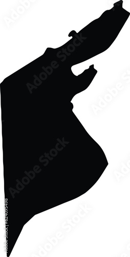 Silhouette map of Al Iskandariyah Egypt with transparent background. photo