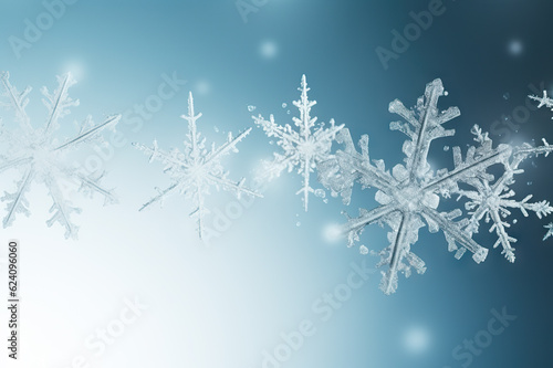 Winter Wonder Delicate White Snowflake on a Blue Background, Embracing the Christmas Holiday. created with Generative AI