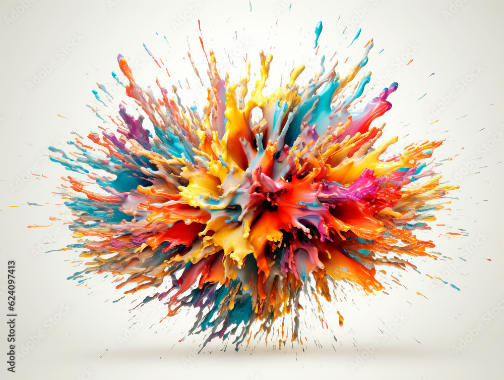 Realistic splash liquid explosion over a ligtht background. Ai Generative illustration. Realistic splash liquid explosion over a ligtht background. Ai Generative illustration.