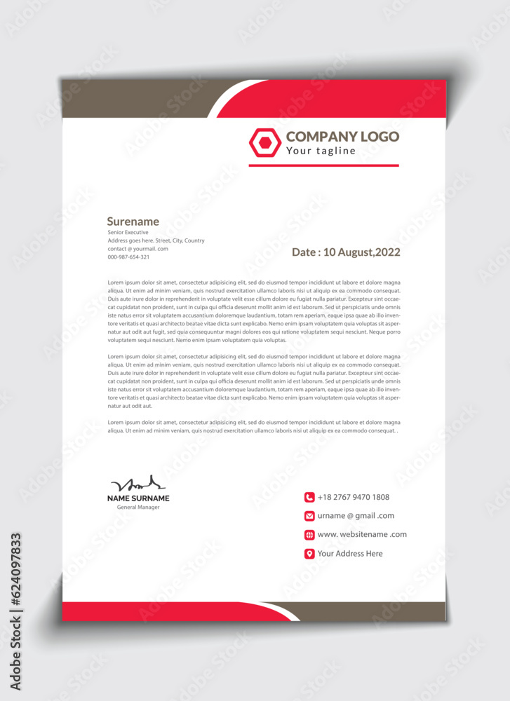 Modern unique professional  corporate letterhead design 