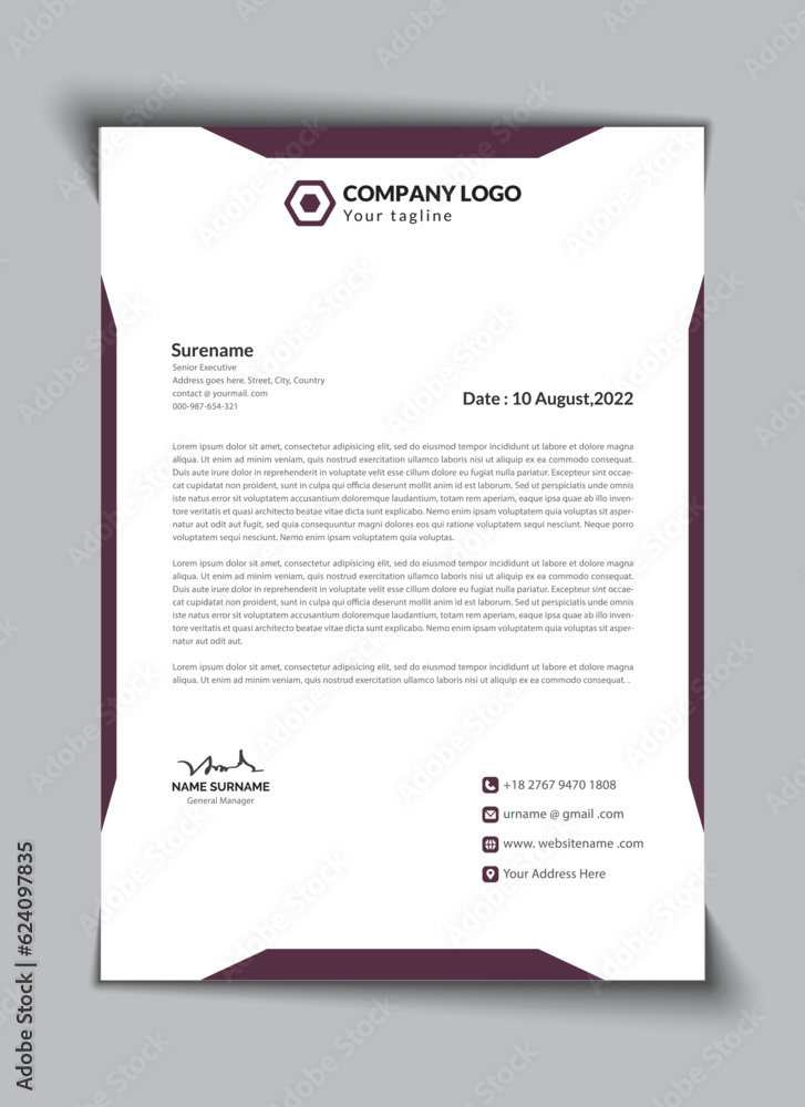 Professional creative letterhead design template design for your business