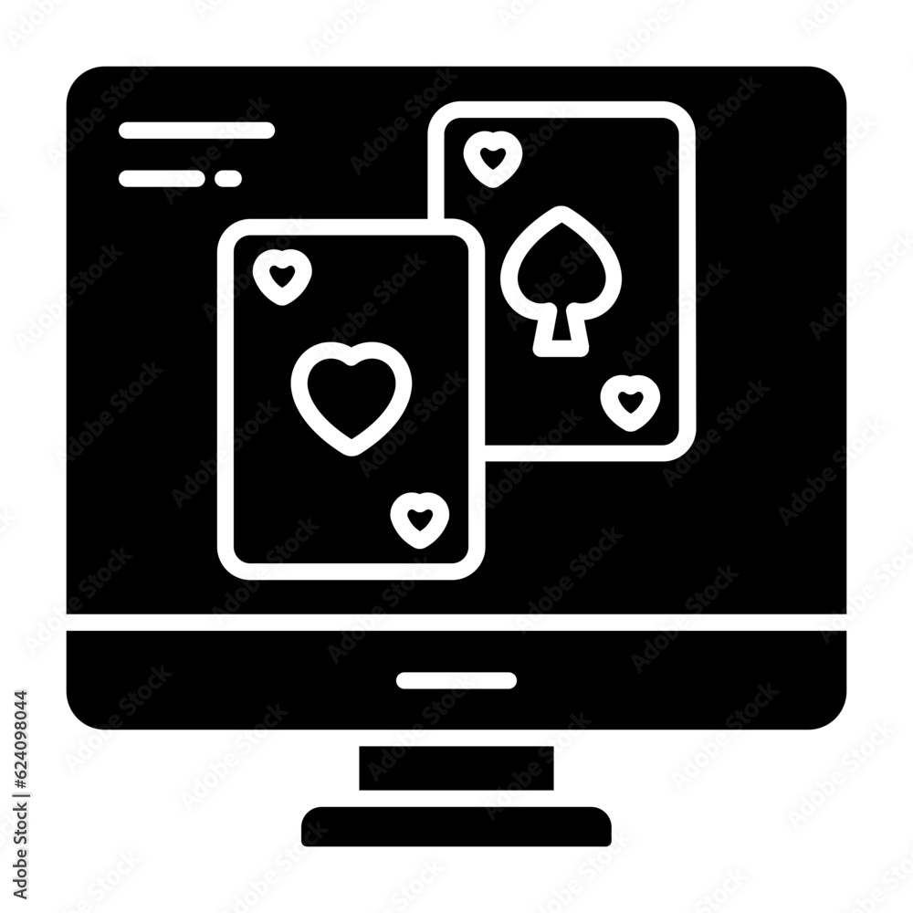 Card Game Glyph Icon Card Game Glyph Icon