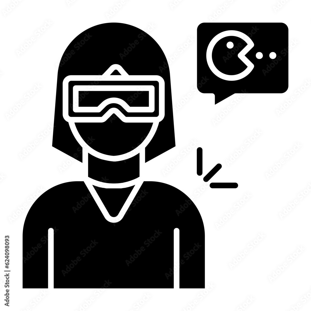 VR Game Glyph Icon
