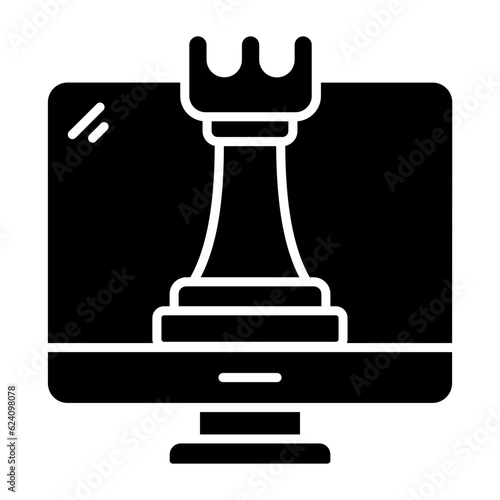 Online Chess Glyph Icon