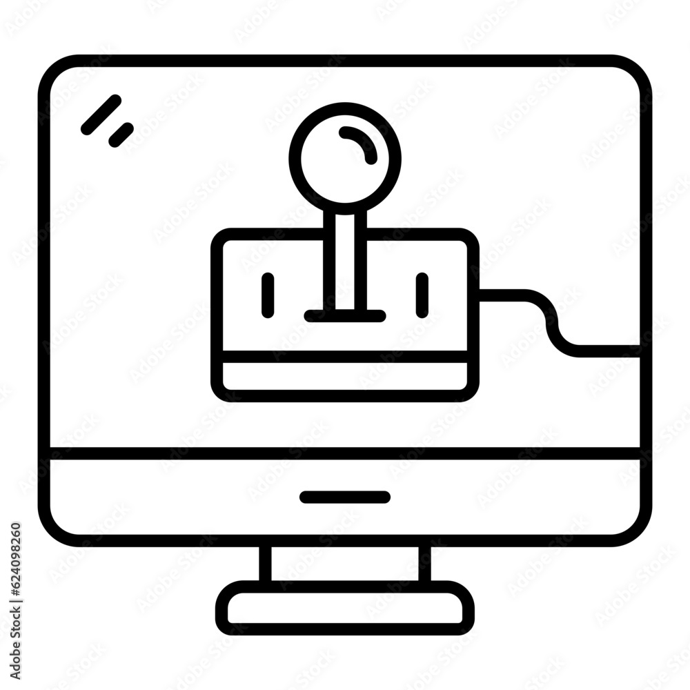Computer Games Line Icon Computer Games Line Icon