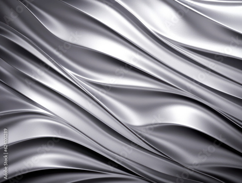 Wave Aluminium Steel Metal Sheet industry wall texture pattern background wall. Ai generative illustration.