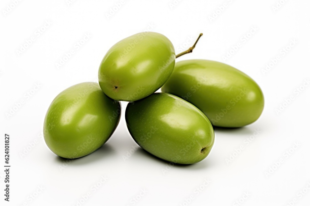 Appetizing olives isolated on a white background. AI generated Appetizing olives isolated on a white background. AI generated