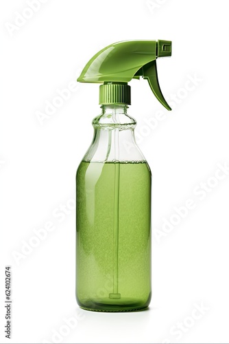 Green Cleaner Spray Bottle - Sanitary Housecleaning Supply for Hygiene and Clean Chemicals. Generative AI photo