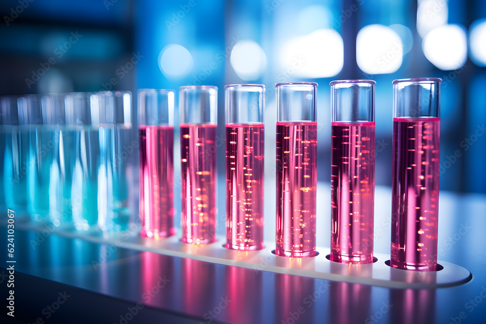 Bokeh Effect in Test Tube Experiment AIGenerated Stock Photo Adobe
