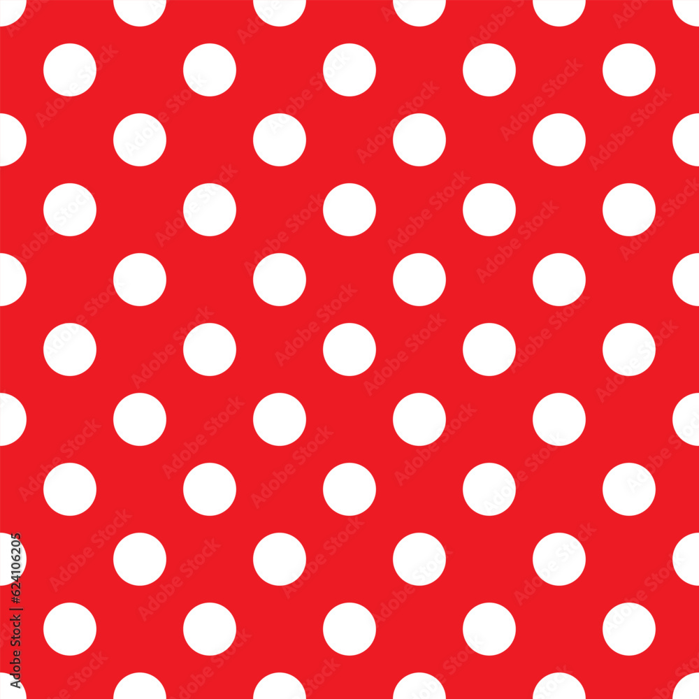 Red polka dot seamless pattern. retro texture. White polka dots on red background. Red polka dot seamless pattern. retro texture. White polka dots on red background.