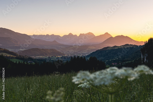 Sunset in the austrian alps