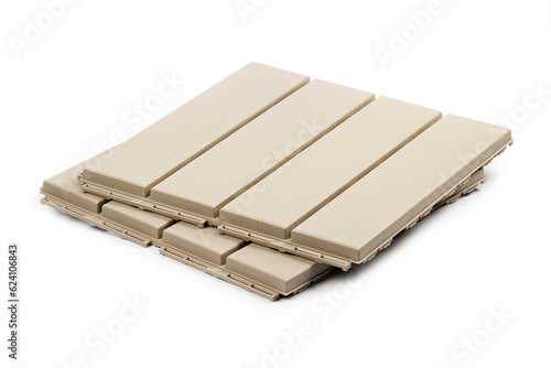 Plastic floor decking tiles