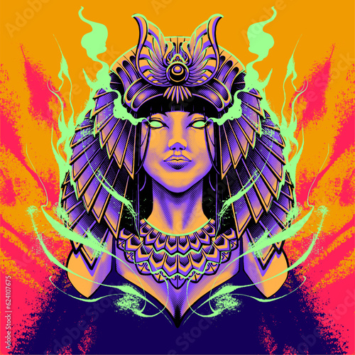 the egypt cleopatra illustration vector