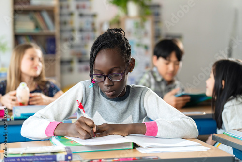 International school students in the classroom