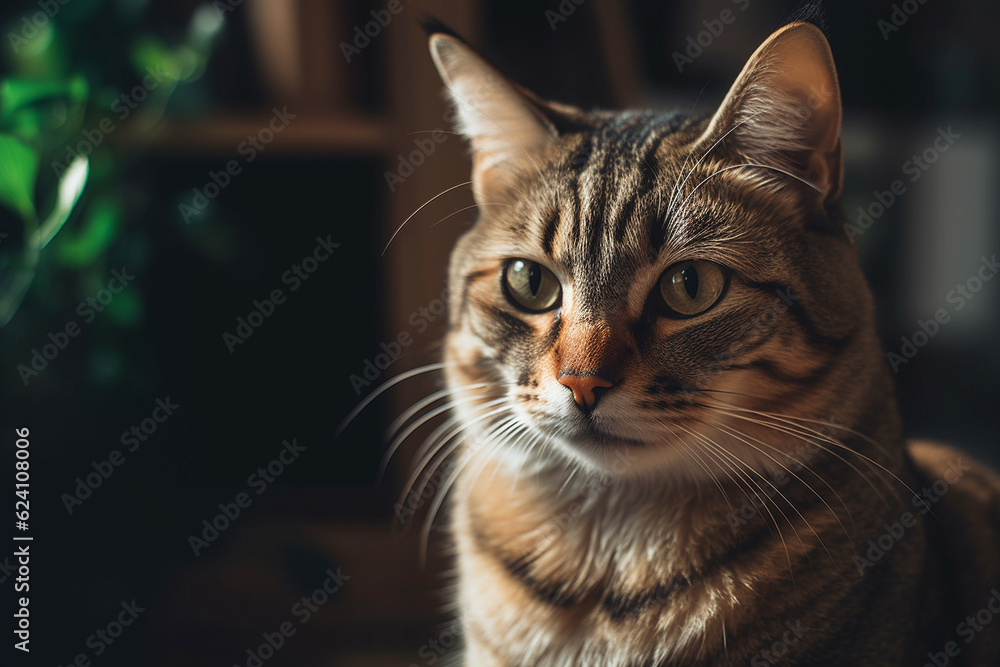 Close-up illustration of a beautiful cat | AI