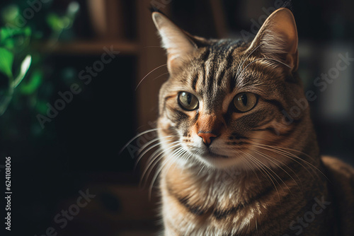 Close-up illustration of a beautiful cat | AI