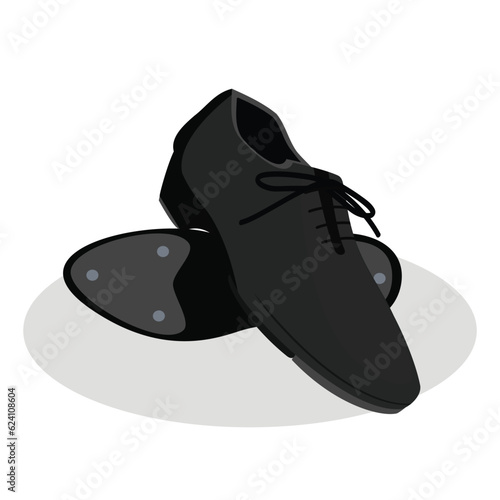 illustration of Oxford style tap shoes design flat illustration