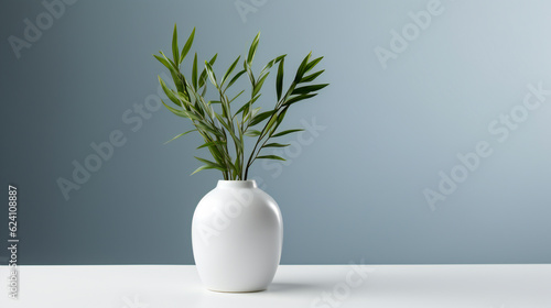 white vase with flowers