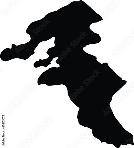 Fototapeta Naklejka Na Ścianę i Meble -  Silhouette map of Ardebil Iran with transparent background.