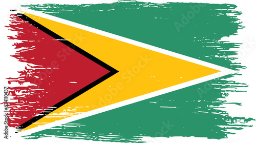 Guyana flag with brush paint textured isolated  on png or transparent background