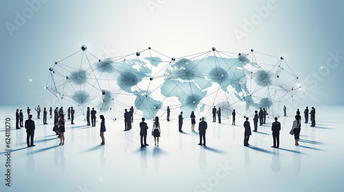 Modern Business global network connection telecommunication technology concept, Futuristic AI generated image