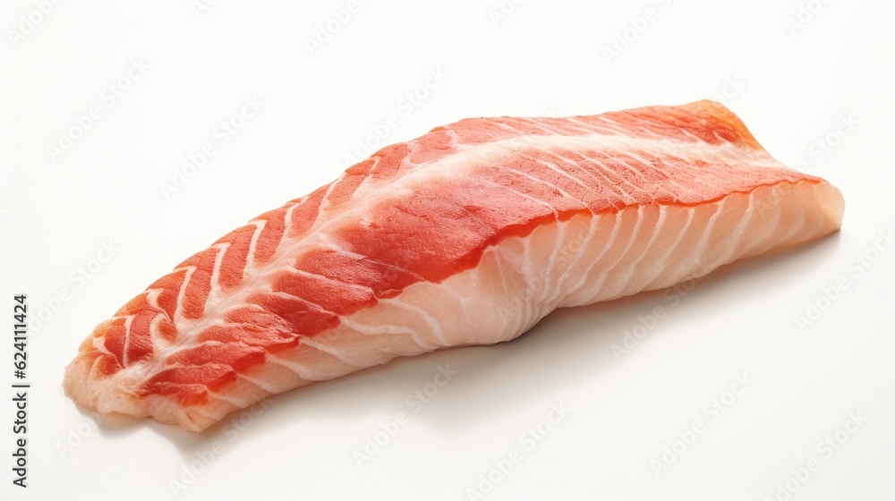 Snapper fish. Cod fillet of snapper on white background. Generative Ai