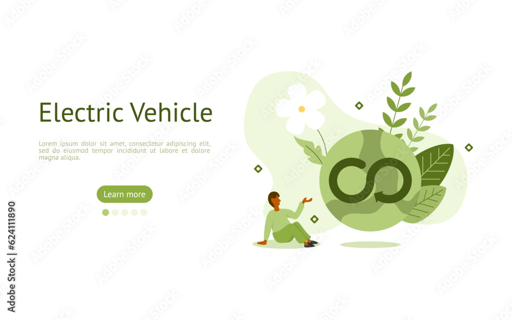 sustainability illustration set. characters reduce air pollution and greenhouse gases. renewable energy concept. vector illustration.