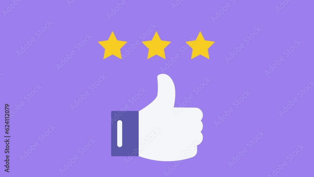animated positive stars and thumbs up customer rating concept. 4k video motion graphic 2d animation footage animated positive stars and thumbs up customer rating concept. 4k video motion graphic 2d animation footage