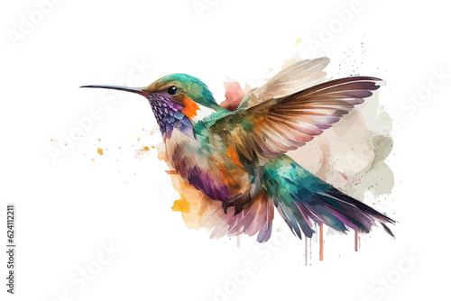 Hummingbird watercolor. Vector illustration desing. © Tamara